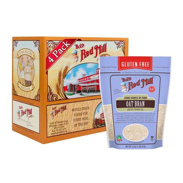 Bob's Red Mill Gluten Free Oat Bran Hot Cereal 16 oz. Bag, PK4, Bobs Red Mill Natural Foods, Mfr#: 1985S164